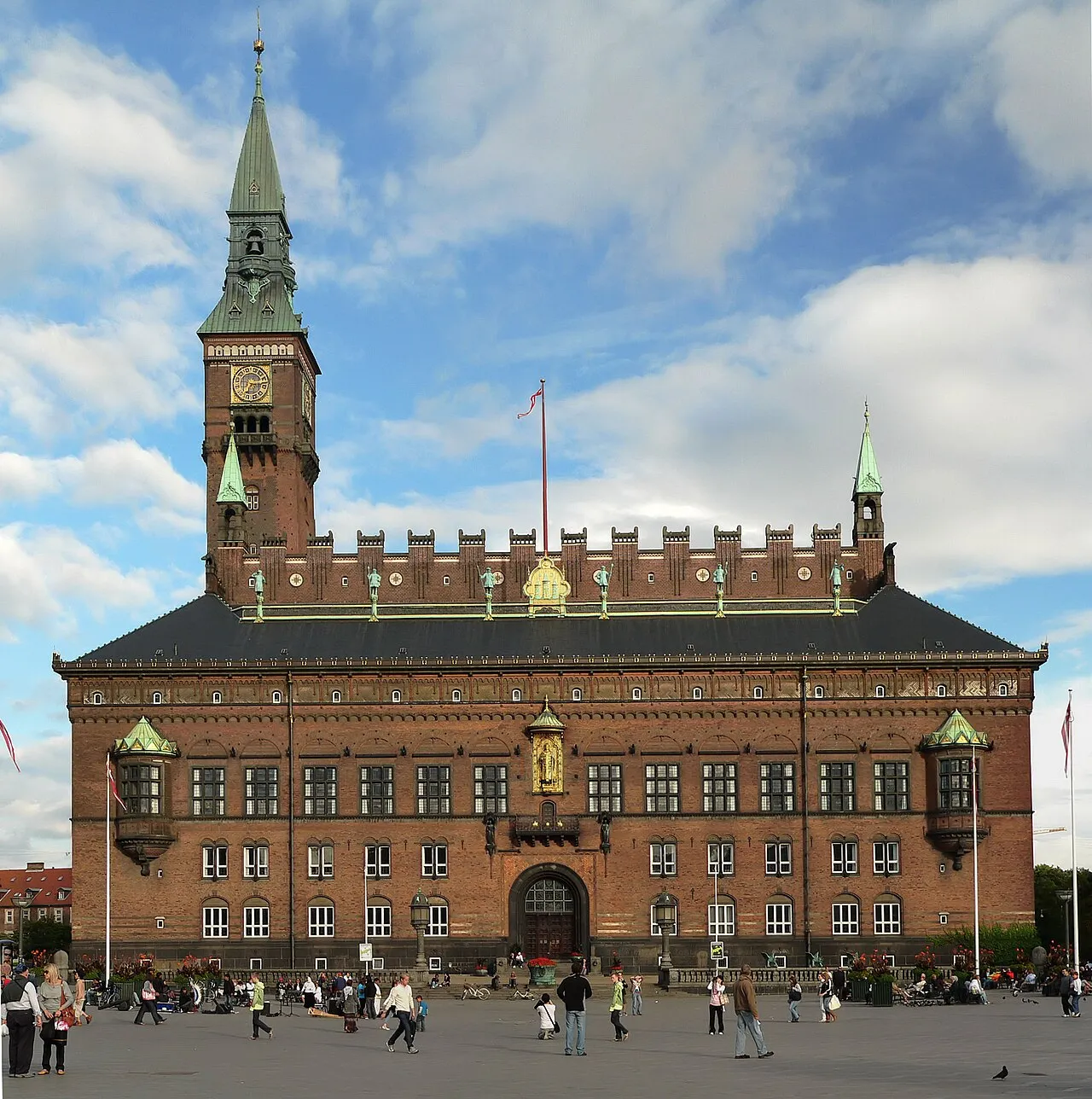Het stadhuis van Kopenhagen, hoofdkwartier van een van de Deense gemeenten die door de IT-storing werden getroffen