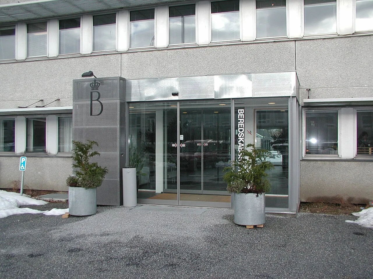 Ingang van de Deense rampenbestrijdingsdienst in Birkerød, onderdeel van hetzelfde ministerie als de Styrelsen for Samfundssikkerhed die de cyberhotline runt